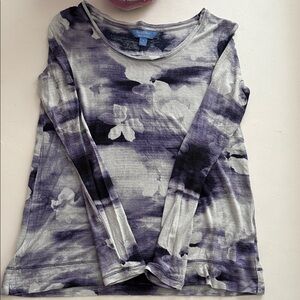 Simply Vera Women's Purple & Gray Long Sleeve Top Size Small